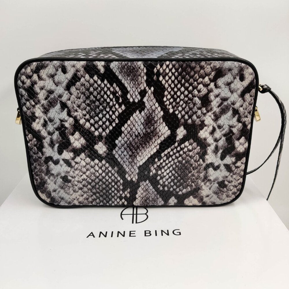 Anine Bing Alice Bag in Cloudy Blue Python - Picture 3 of 10
